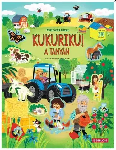 Nalepovačky, vystrihovačky, skladačky KUKURIKÚ! A TANYÁN - Matricás füzet - Hannah Joli