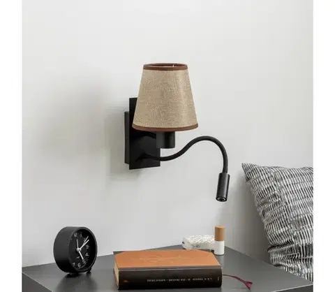 Svietidlá BRILAGI - LED Nástenná lampa NUBILA 1xE27/25W/230V + LED/3W čierna/hnedá BG1558+BG1570