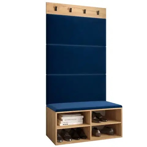 Spálňové šatníkové skrine Predsieňový nábytok Miro dub craft panel modrá