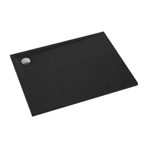 Vane OMNIRES - STONE obdĺžniková sprchová vanička s kamennou štruktúrou, 80 x 100 cm čierna mat /BLM/ STONE80/100BL