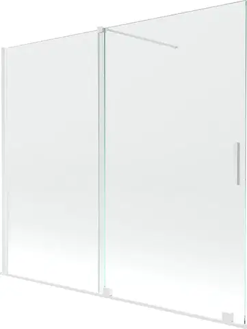 Sprchové dvere MEXEN/S - Velar Dvojkrídlová posuvná vaňová zástena 180 x 150, transparent, biela 896-180-000-01-20