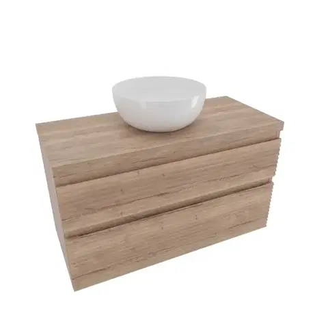 Kúpeľňový nábytok Kúpeľňová skrinka 2 zásuvková s krycou doskou Naturel Savona 98x53x44, 8 cm dub Halifax mat SAVONA2100DHD SAVONA2100DHD