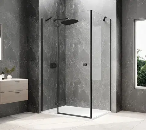 Sprchové dvere POLYSAN - GLOBE BLACK obdĺžniková sprchová zástena 1200x1000, číre sklo, ľavá GB1012-3415LB