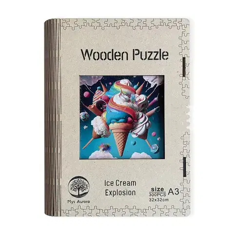 Limitovaná edícia Trigo Drevené puzzle Výbuch zmrzliny A3