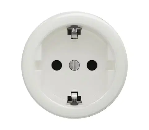 Predlžovacie káble Reblig - Retro domová zásuvka SCHUKO 230 V/16 A bez rámčeka, keramická biela K/ZS