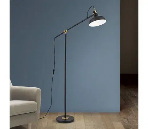 Lampy Orion Stl 12-1192/1 - Stojacia lampa SCHILLER 1xE27/40W/230V čierna/bronz Stl 12-1192/1 schwarz/patina