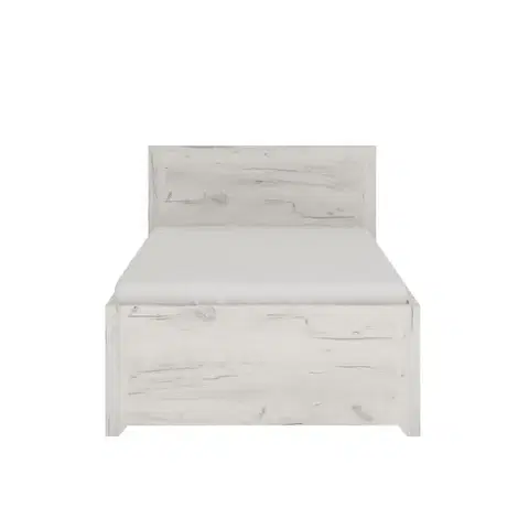 Postele KONDELA Angel Typ 90 3S 90 posteľový rám s úložným priestorom biela / craft