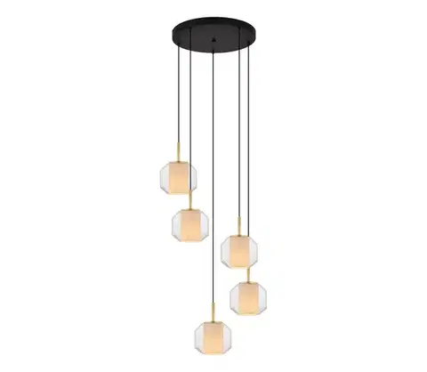 Svietidlá Zuma Line 003064-034743-Luster na lanku SOLIX 5xE27/25W/230V pr.73 cm zlatá/čierna 003064-034743