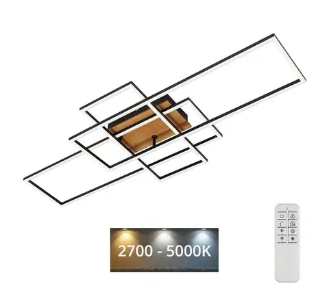 Svietidlá Brilo - LED Stmievateľný prisadený luster FRAME LED/51W/230V čierna/hnedá + DO 3156-014