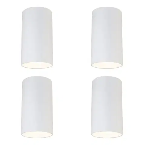 Bodove svetla Sada 4 moderných prisadených bodových svetiel biela 5,5 cm GU10 50 mm - Tuba