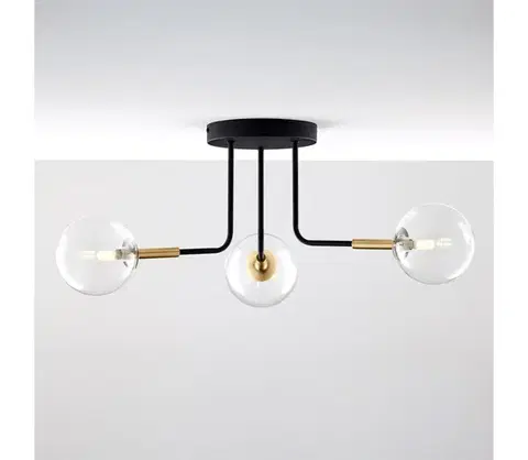 Svietidlá Jupiter 2039 - Luster na tyči BURANO 3xG9/10W/230V čierna/zlatá/číra 2039