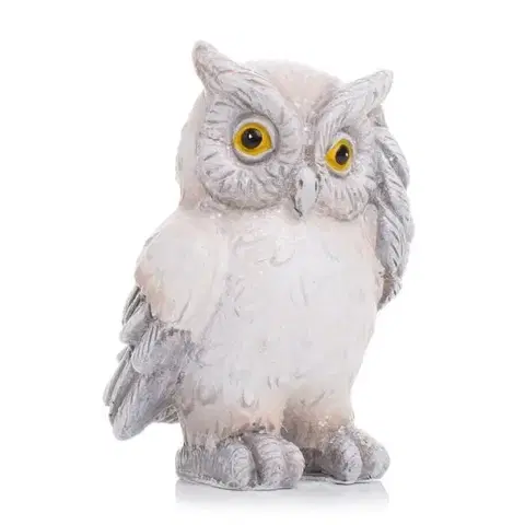 Ďalšie vianočné zvieratká Kinekus Postavička sova 5,5x5,5x8 cm polyrezín biela