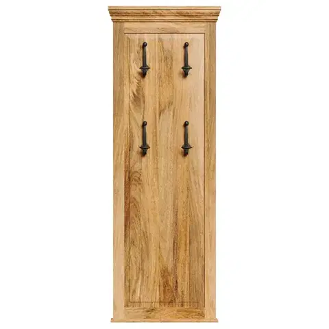 Vešiaky na stenu Vešiak Guru s 4 háčikmi 50x140x2,5 z mangového dreva