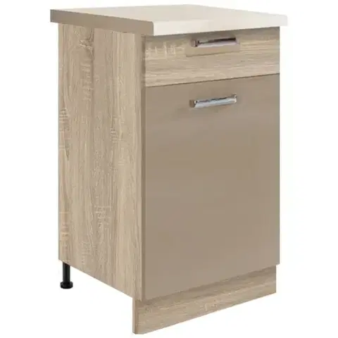Kuchynské skrinky stojace Kuchynská skrinka Premio 3D sonoma/cappuccino lesk