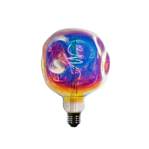 LED osvetlenie E27 Stmievateľná LED žiarovka so špirálovým vláknom G125 Rainbow 4W 200 lm 1800K