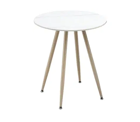 Záhradné stoly ROUND záhradný stôl 60 cm, biela/béžová