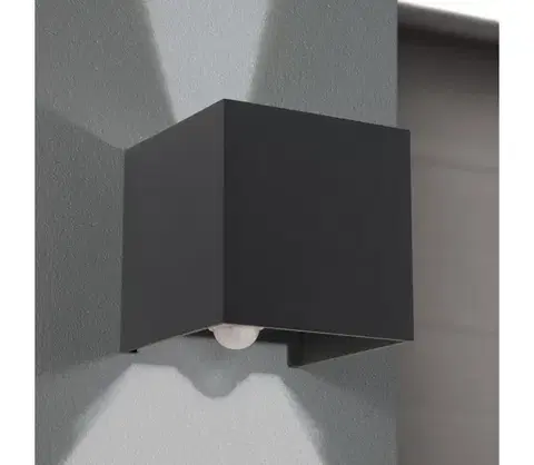 Záhradné lampy Orion AL 11-1314 - LED vonkajšie nástenné svietidlo s čidlom CUBE-S LED/13W/230V AL 11-1314 anthrazit/Sensor