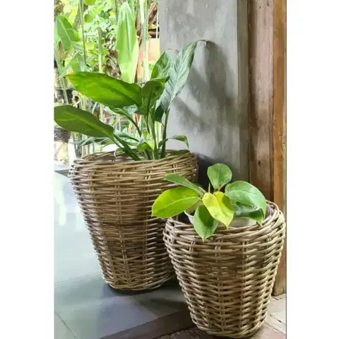 Záhrada Košík Alex Round Small Rattan 29x30