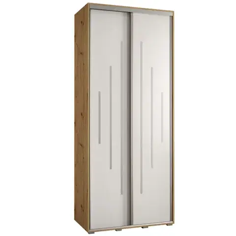 Šatníkové skrine Skriňa 45 Canaris 12 110 artisan/biela/silver