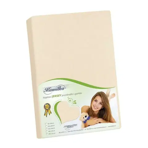 Plachty Bellatex Jersey prestieradlo Kamilka smotanová, 160 x 200 cm