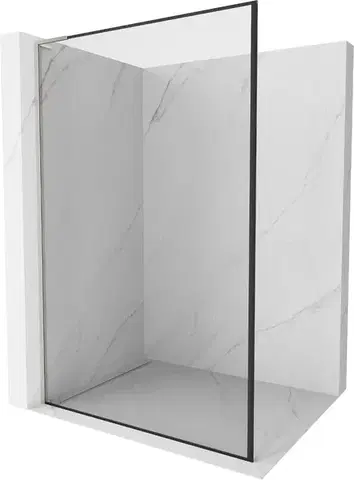 Sprchové dvere MEXEN/S - Kioto L Sprchová zástena WALK-IN 60 x 200, čierny vzor, nikel kartáčovaná 800-060-103-97-70