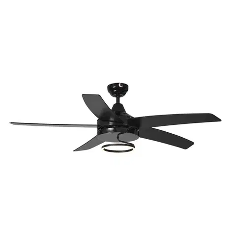 Stropné ventilátory Stropný ventilátor čierny 132 cm vrátane LED s diaľkovým ovládaním - Cool Anello