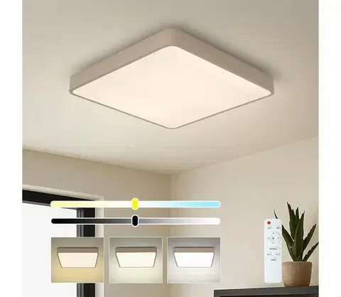 Svietidlá BRILAGI-LED Stmievateľné stropné svietidlo POOL SQUARE LED/48W/230V 3000-6000K 50x50 cm béžové+DO BRI663