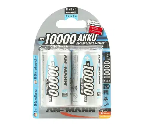 Predlžovacie káble Ansmann 06549 Mono D - 2ks nabíjacia batéria D NiMH/1,2V/1000mAh 06549