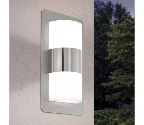 Záhradné lampy Eglo 98085 - Vonkajšie svietidlo CISTIERNA 2xE27/10W/230V IP44 matný chróm 98085
