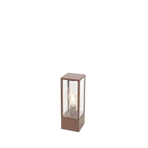 Zahradne stlpove lampy Priemyselná vonkajšia stojaca lampa hrdzavohnedá 40 cm IP44 - Charlois