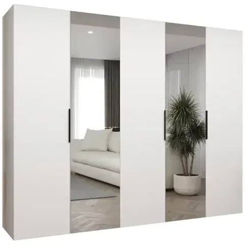 Šatníkové skrine Skriňa Marbella II 250 biela/čierna