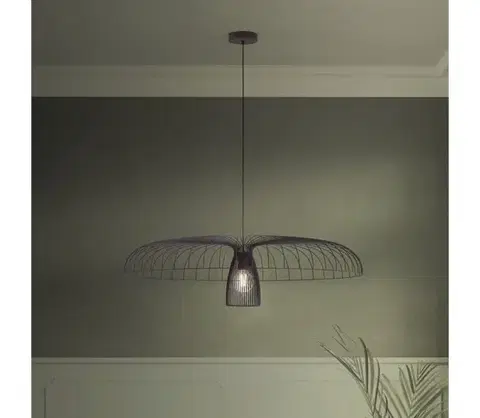 Svietidlá Eglo 390217 - Luster na lanku CHAMPERICO 1xE27/60W/230V 98,5 cm čierna 390217