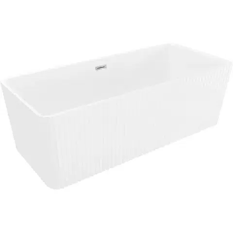 Vane MEXEN/S - Nila voľne stojaca vaňa reliéf 170 x 75, biela, sifón a prepad chróm 52841708000-01