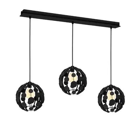 Svietidlá  Luster na lanku GAIA 3xE27/60W/230V čierna/hnedá MLP6327