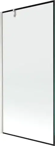Sprchové dvere MEXEN/S - Next vaňová zástena FIX 90 x 150, čierna vzor, nikel kartáčovaná 895-090-000-00-70-97