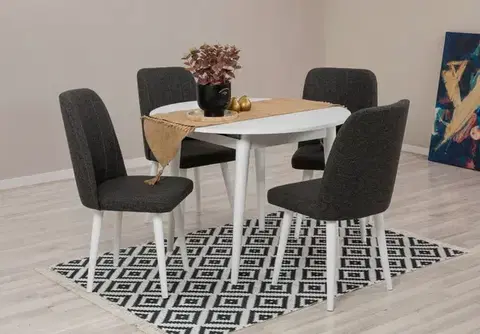 Jedálenské sety Jedálenský set s rozkladacím stolom a stoličkami (5 kusov) Vina 1053 - White, Anthracite