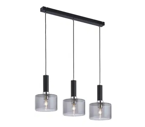 Svietidlá Jupiter 1860 - VA3 - Luster na lanku VANES 3xE27/60W/230V strieborná/čierna 1860