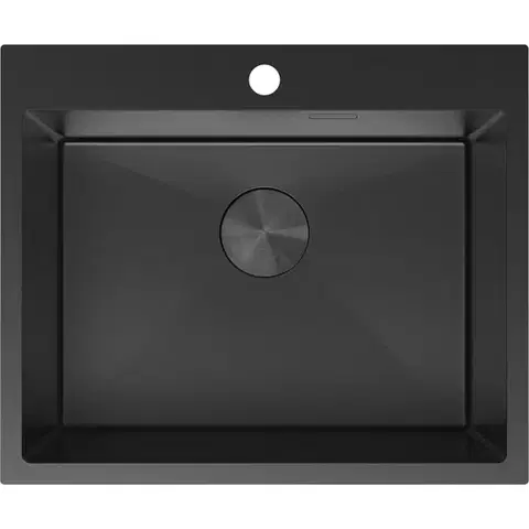 Kuchynské drezy MEXEN MEXEN - Solix oceľový drez 1-bowl 600 x 500 mm, čierna 6408601000-70