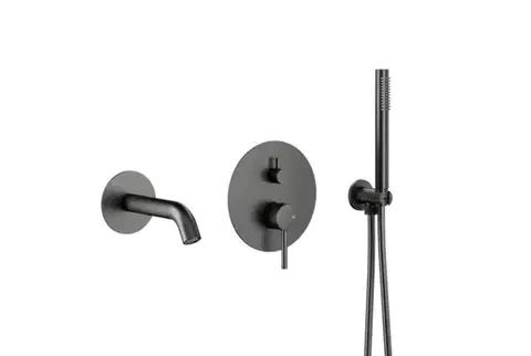 Kúpeľňové batérie KFA - Set vaňový Moza, podomietkový Moza s batériou 3 funkčná, PVD gunmetal šedá 5039-401-61