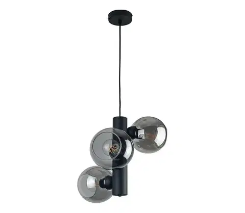 Svietidlá Keter Lighting Luster na lanku TUBE 3xE27/60W/230V čierna/dymová čierna 1934