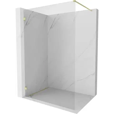 Sprchové dvere MEXEN/S - Lunar Sprchová zástena WALK-IN ľavá 50 x 200, transparent 8 mm, zlato kefovaná 830-050-000-55-00-L