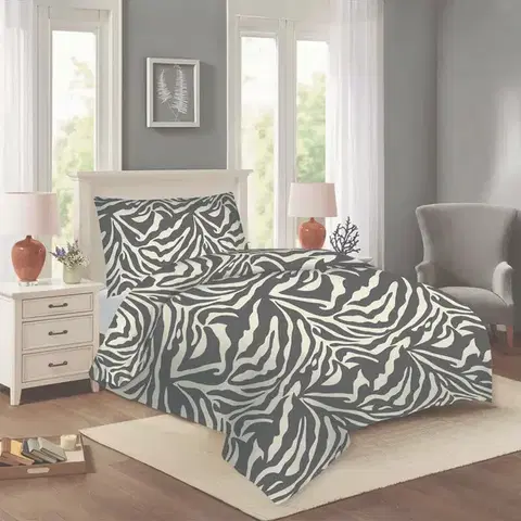 Obliečky Obliečky bavlnené Zebra 200x140cm+90x70cm TiaHome