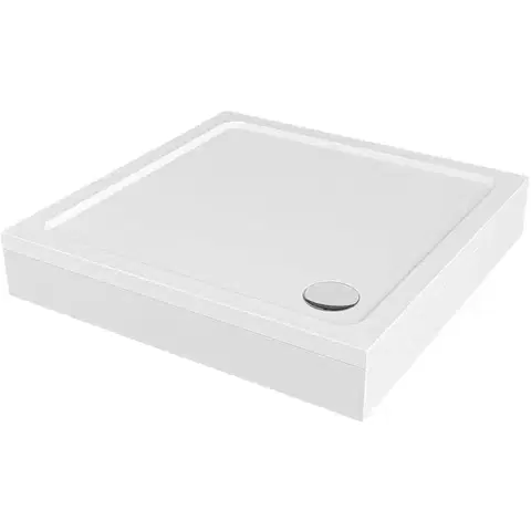 Vane CERANO - Sprchová vanička štvorcová Brio - SMC/minerálny kompozit - štruktúrovaná biela - 80x80x4 + čelný panel + nožičky CER-234958