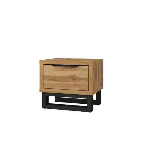 Nočné stolíky HELL S 22 nočný stolík, dub Wotan / čierna