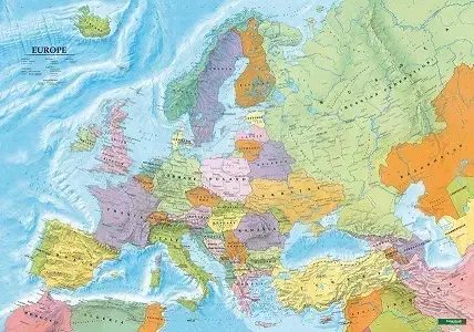 Európa Europa nástenná mapa politická poster 1:6Mil
