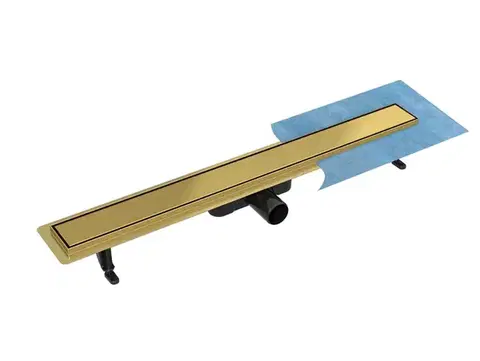 Sprchovacie kúty BESCO - Odtokový žľab VIRGO DUO GOLD - Rozmer A - 60 cm ZLOL60VG