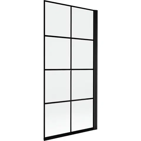 Sprchové dvere MEXEN - MIST vaňová zástena 90x150 cm 6mm 1-s, čierna, dekor, pravá 8A9-090-001-70-77-P