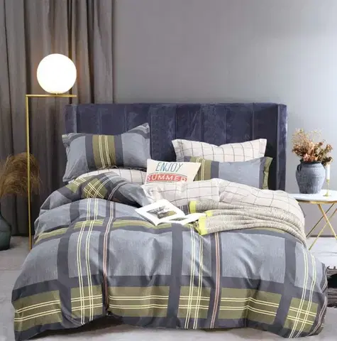 Obliečky 3 dielne Flanelové obliečky polycotton Samuel 200x140cm+90x70cm TiaHome