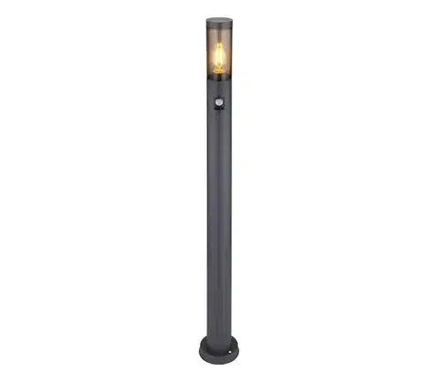 Záhradné lampy Globo 3159SAS - Von. lampa so senzorom BOSTON 1xE27/15W/230V IP44 110 cm čierna 3159SAS