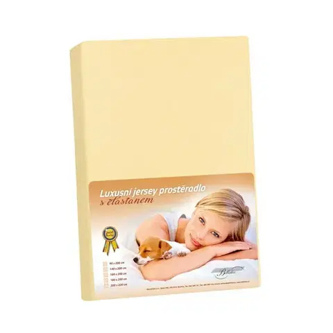 Plachty Bellatex Jersey prestieradlo s elastanom vanilková, 160 x 200 cm